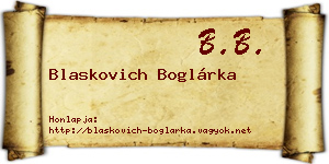 Blaskovich Boglárka névjegykártya
