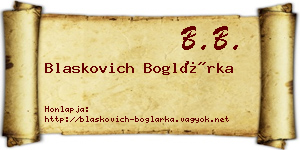 Blaskovich Boglárka névjegykártya